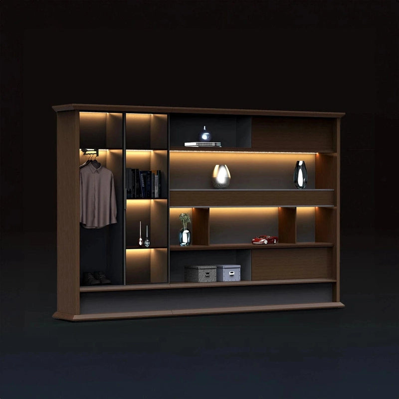 Fred · Office Library Wall Shelves w/ Integrated Lighting