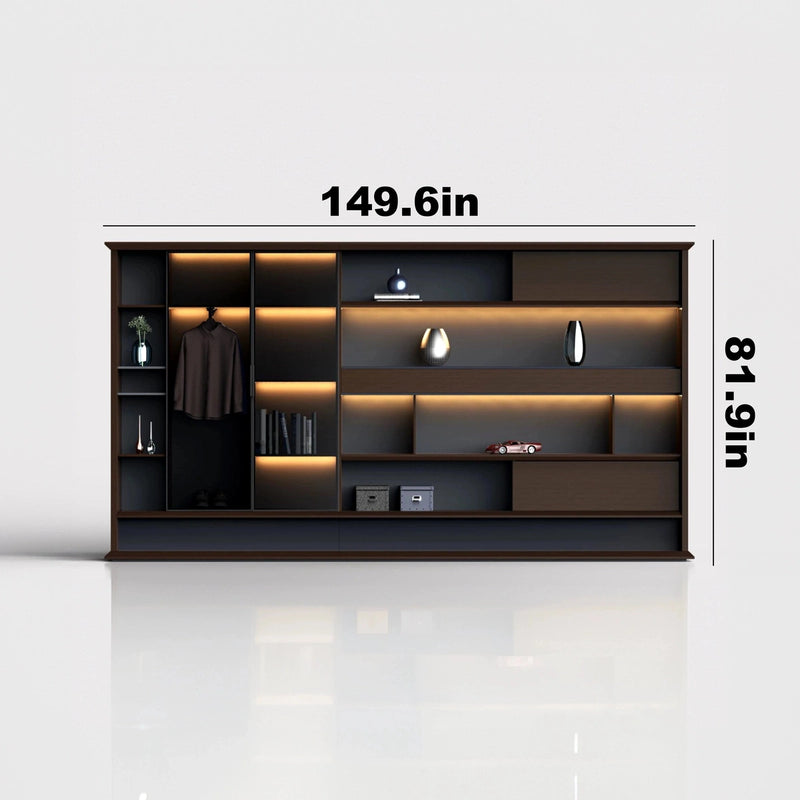 Fred · Office Library Wall Shelves w/ Integrated Lighting