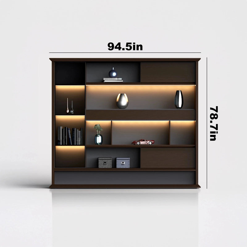 Fred · Office Library Wall Shelves w/ Integrated Lighting