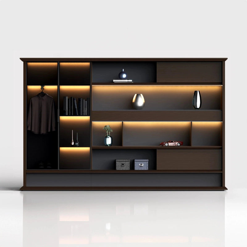 Fred · Office Library Wall Shelves w/ Integrated Lighting