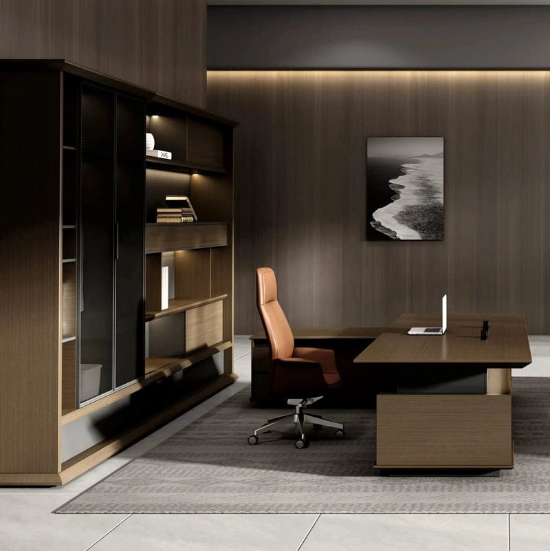 Fred · Office Library Wall Shelves w/ Integrated Lighting