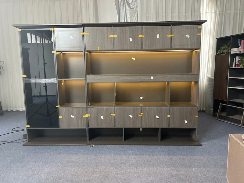 Fred · Office Library Wall Shelves w/ Integrated Lighting