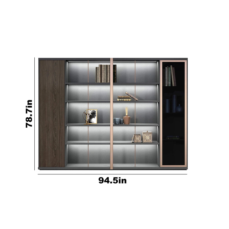 Hannah · Office Library Shelves w/ Lighting, Wardrobe & Storage