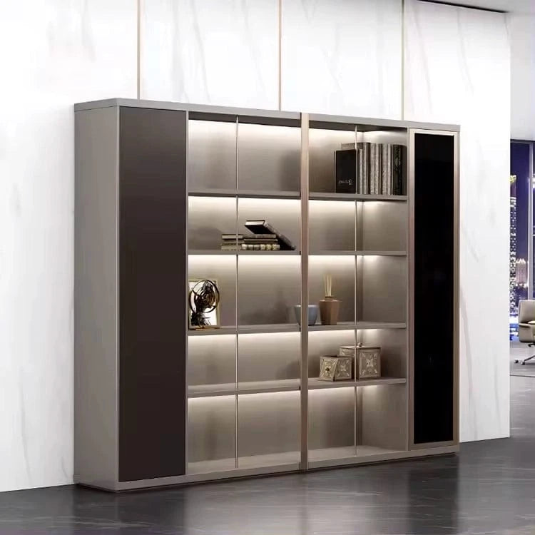 Heather ยท Office Shelves w/ Lighting & Wardrobe Storage