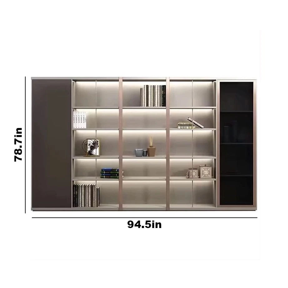 Heather ยท Office Shelves w/ Lighting & Wardrobe Storage