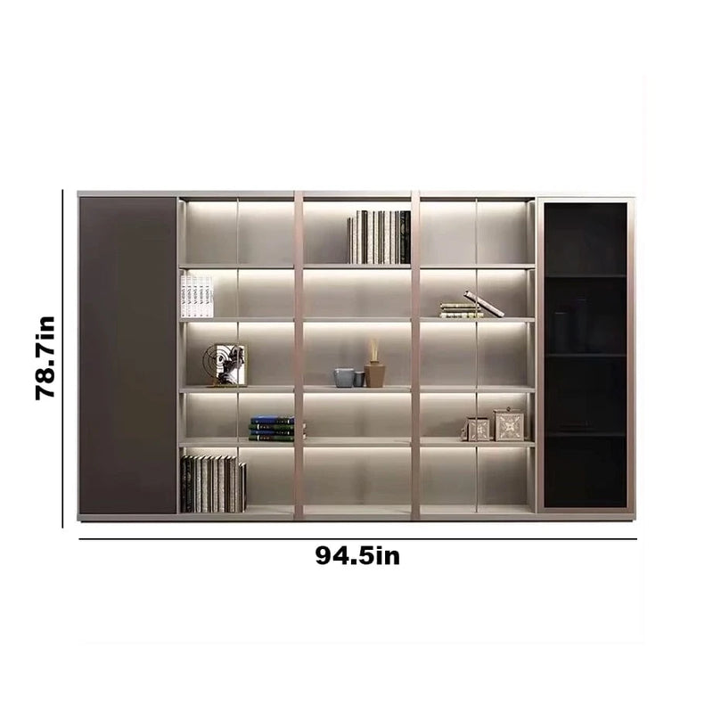 Heather ยท Office Shelves w/ Lighting & Wardrobe Storage