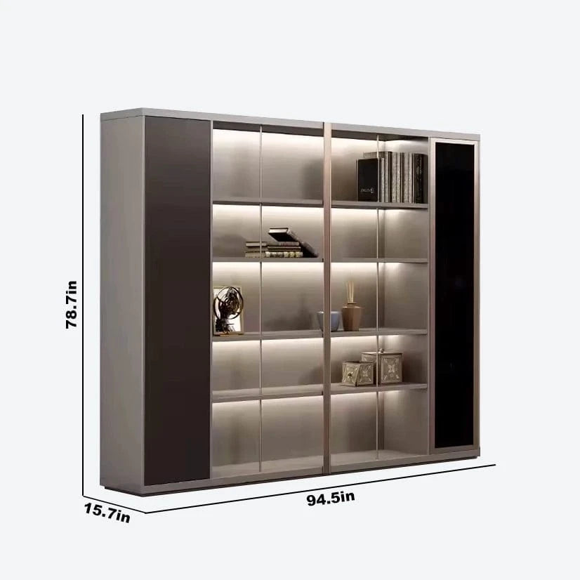 Heather ยท Office Shelves w/ Lighting & Wardrobe Storage