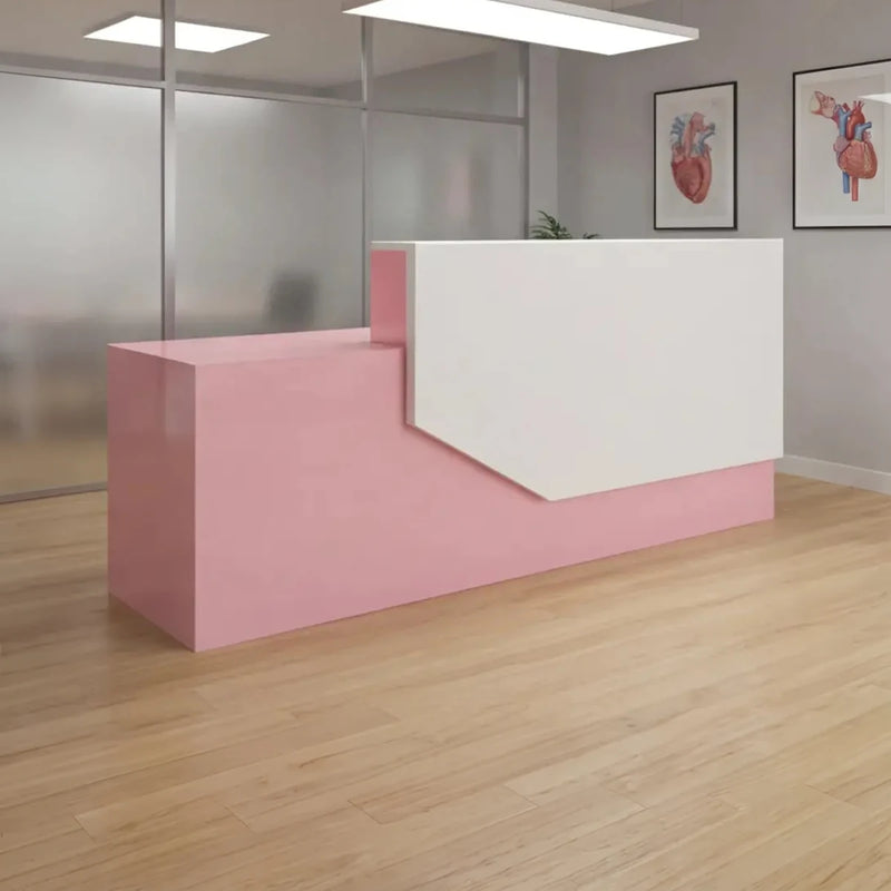 Elira front desk, left configuration, in a clinic reception