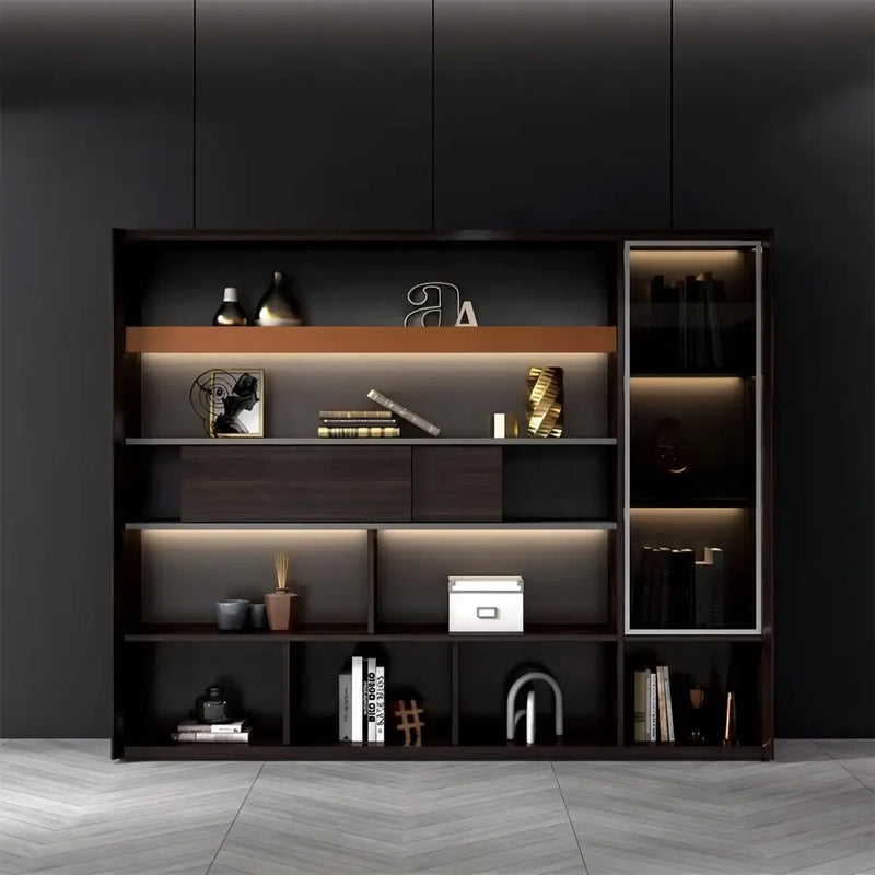 Fulton · Office Shelves w/ Integrated Lighting & Closet Storage