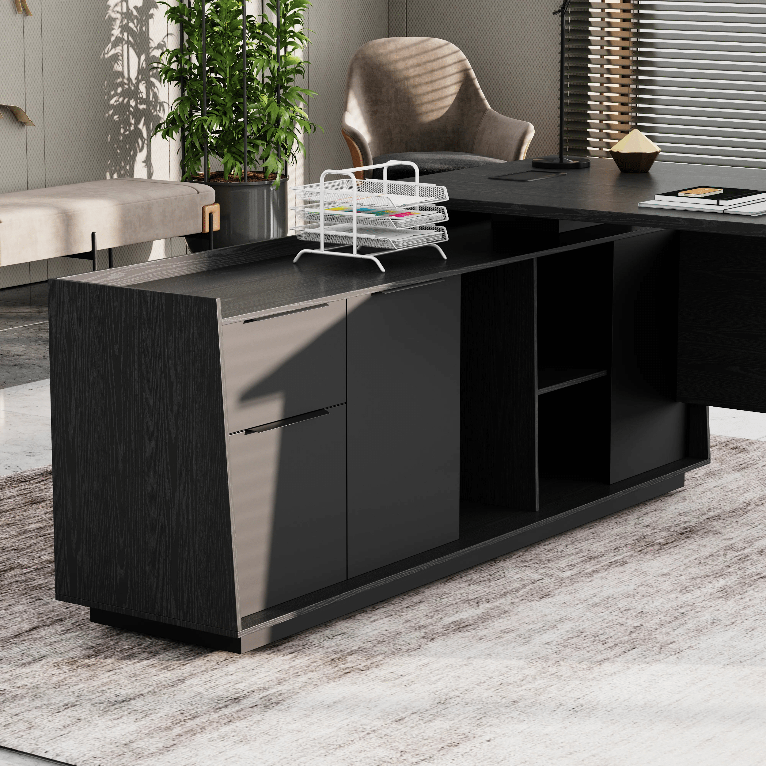 Jaxson ยท Modern L-Shaped Executive Desk