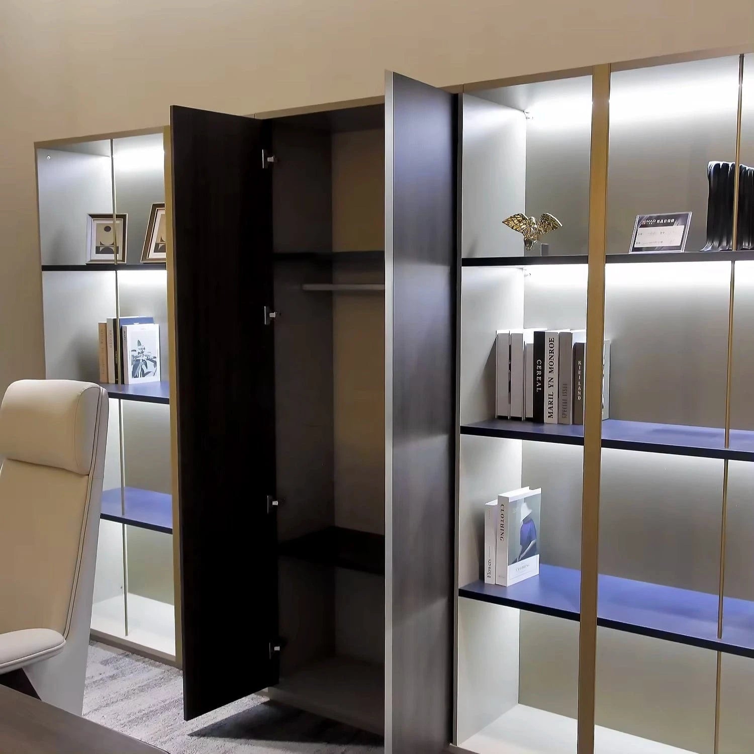 Jenkins ยท Office Shelves w/ Lighting & Closet