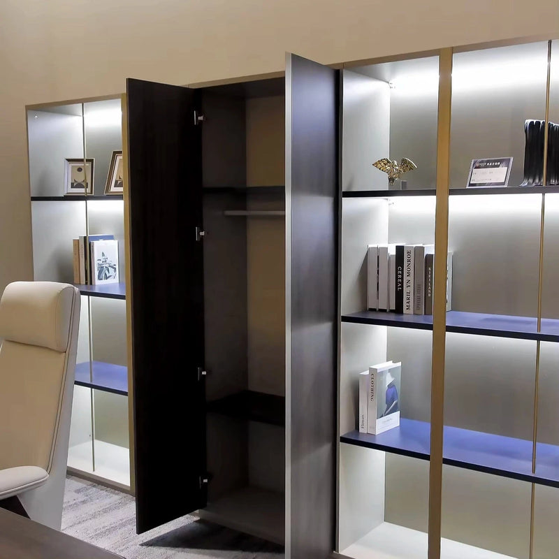 Jenkins ยท Office Shelves w/ Lighting & Closet