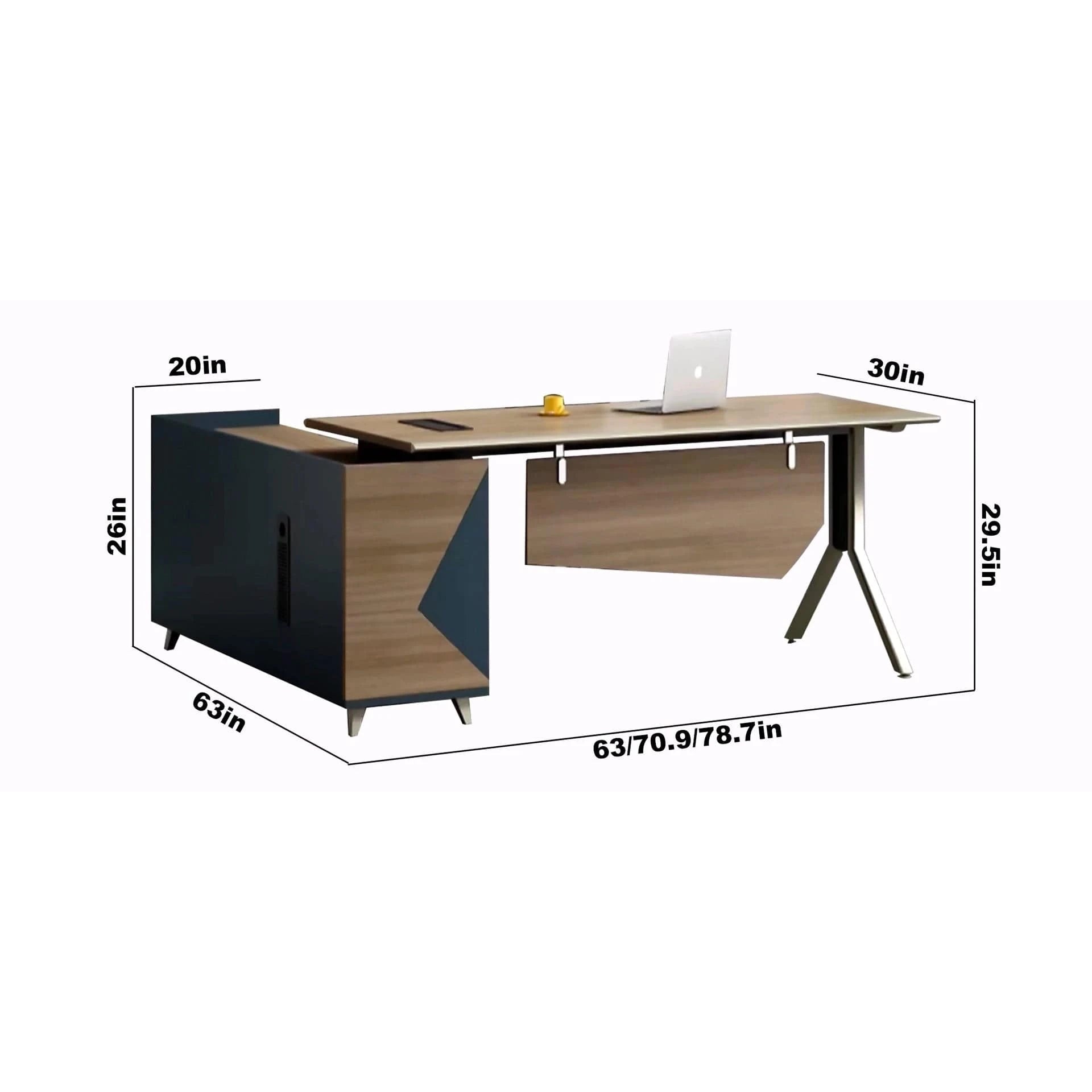 Jessie ยท Modern L-Shaped Executive Desk