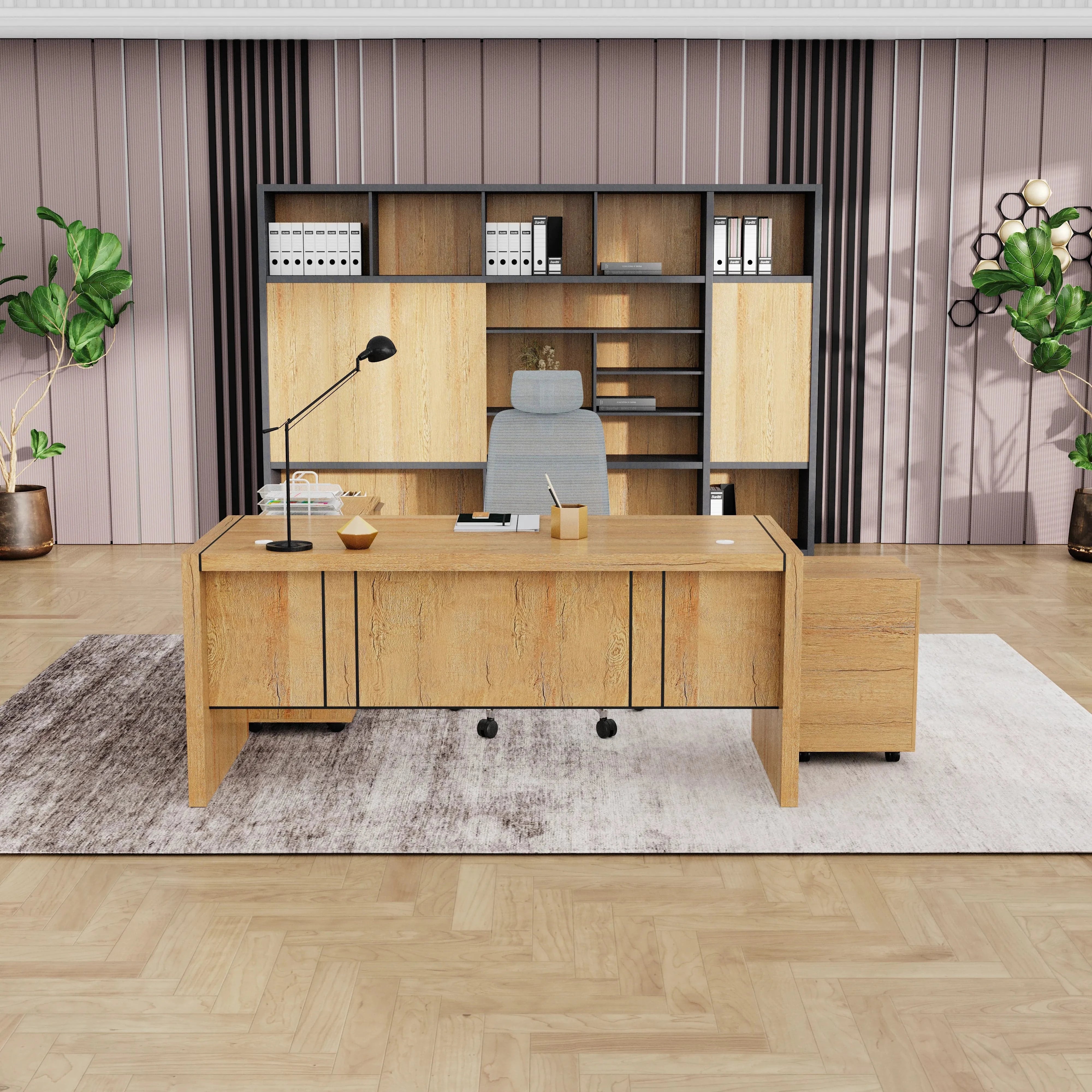Juliet ยท Executive Desk w/ Mobile Storage