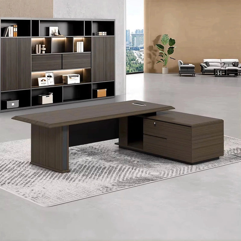 June · Modern L-Shaped Executive Desk