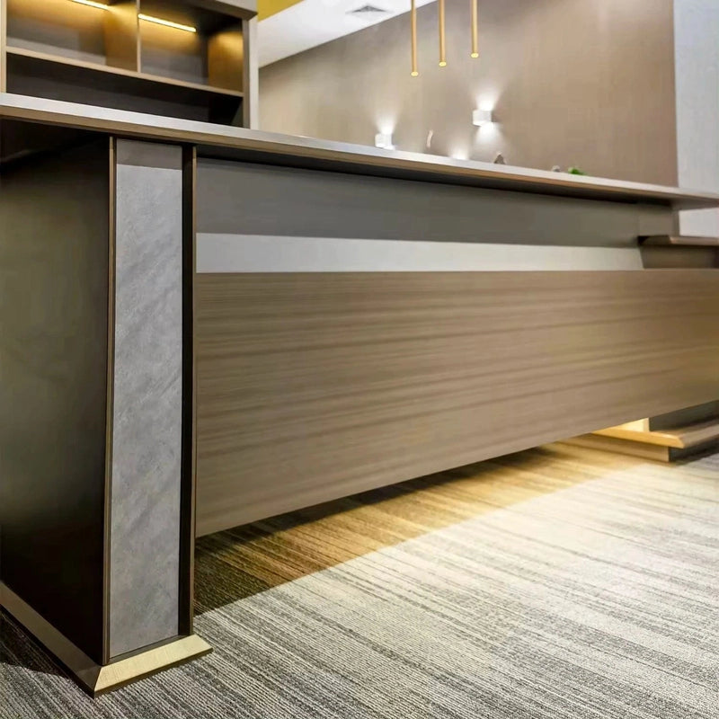 June · Modern L-Shaped Executive Desk