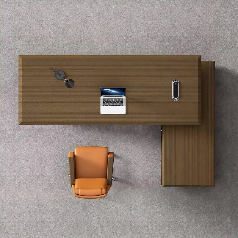 June · Modern L-Shaped Executive Desk
