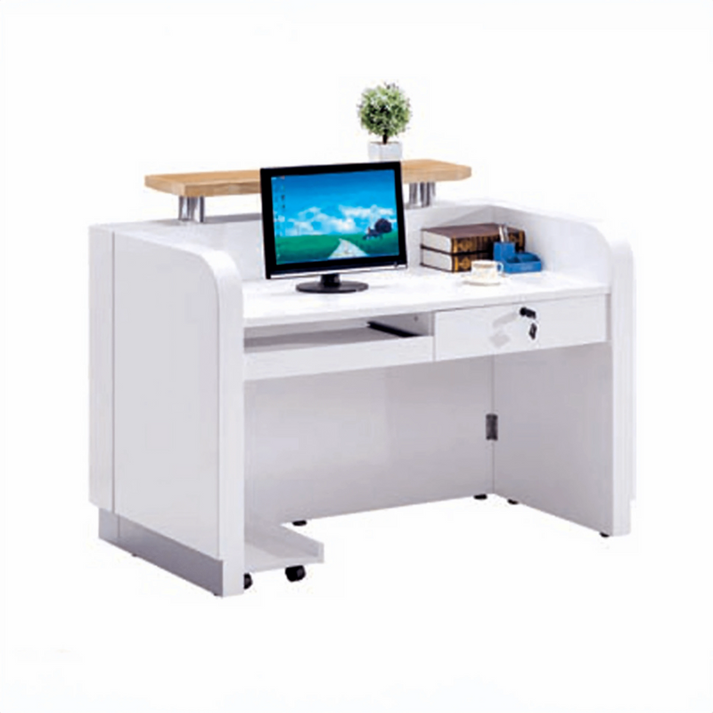 Escritorio de recepción rectangular blanco de 55
