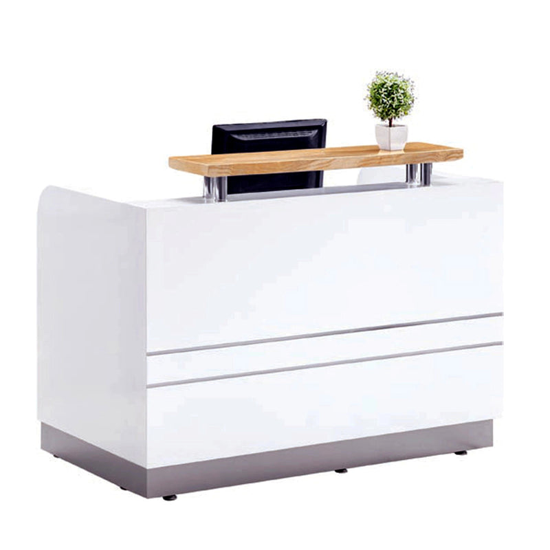 Escritorio de recepción rectangular blanco de 55