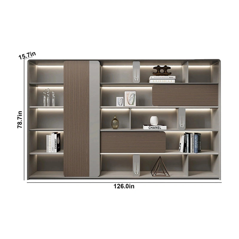 Kaithos · Office Shelves w/ Lighting & Storage