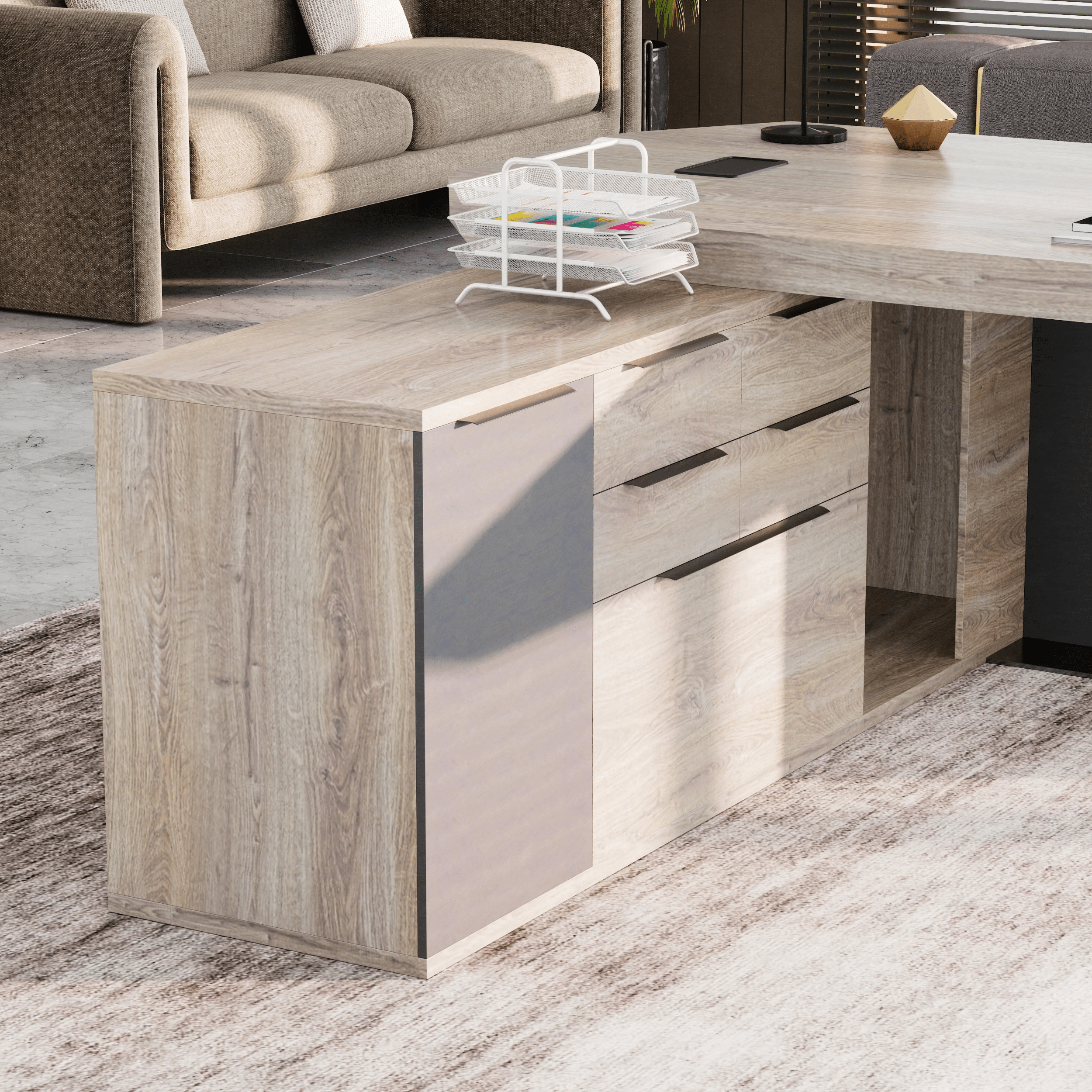 Khloe · Modern L-Shaped Executive Desk