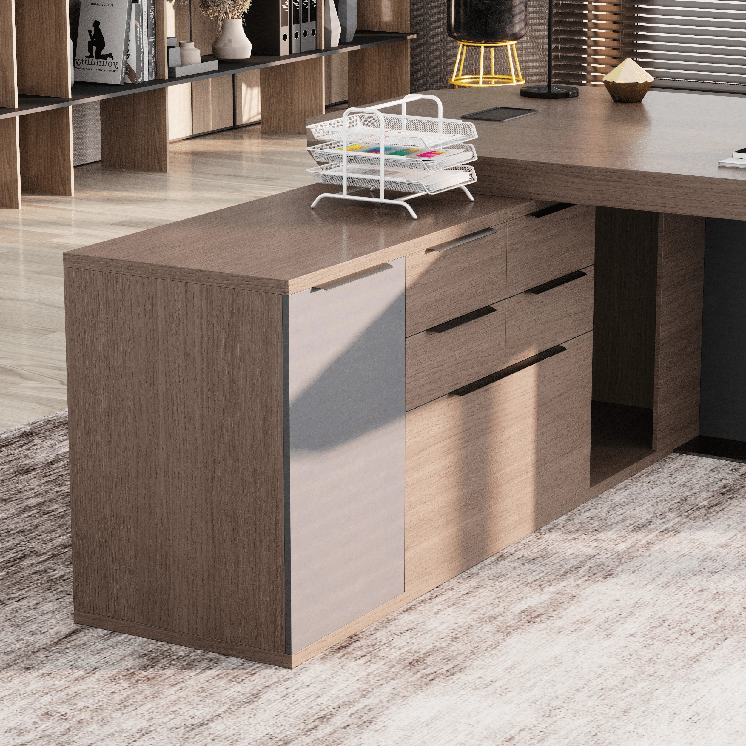 Khloe · Modern L-Shaped Executive Desk