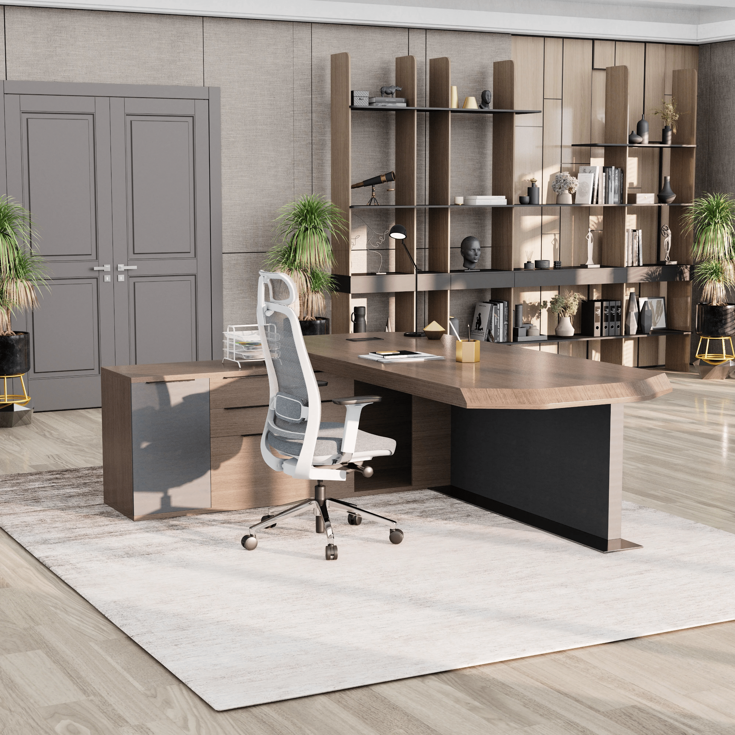 Khloe · Modern L-Shaped Executive Desk