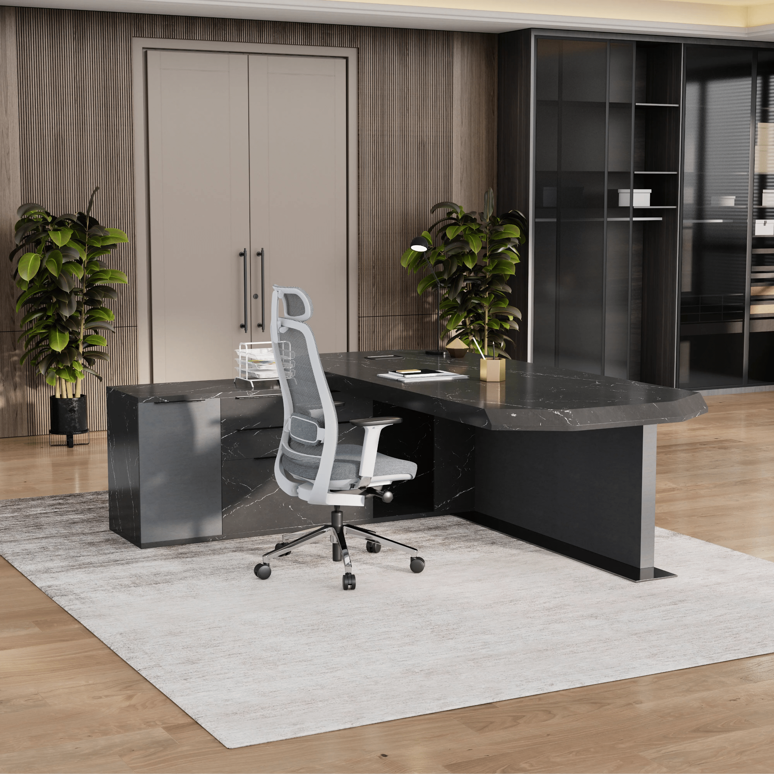 Khloe · Modern L-Shaped Executive Desk