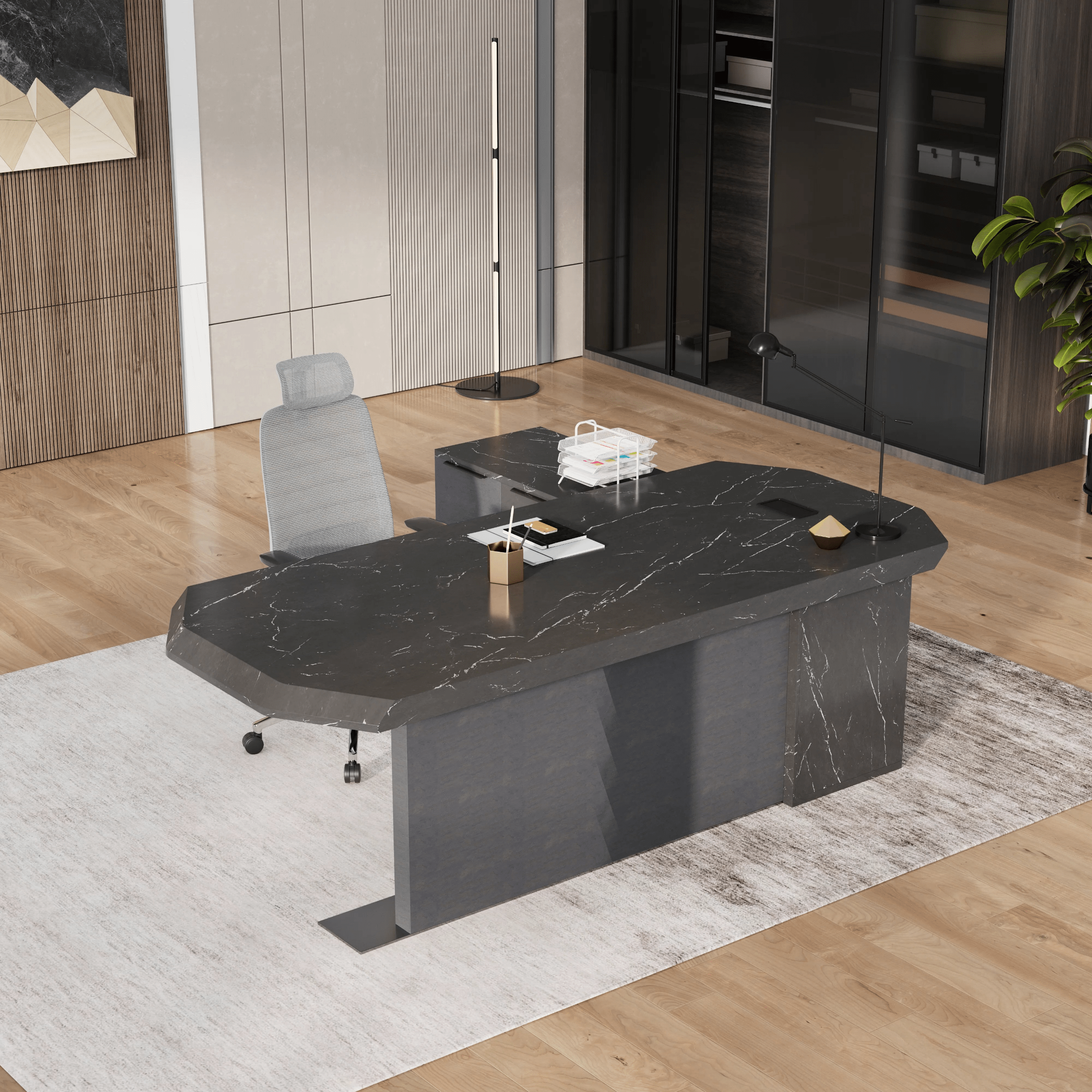 Khloe · Modern L-Shaped Executive Desk