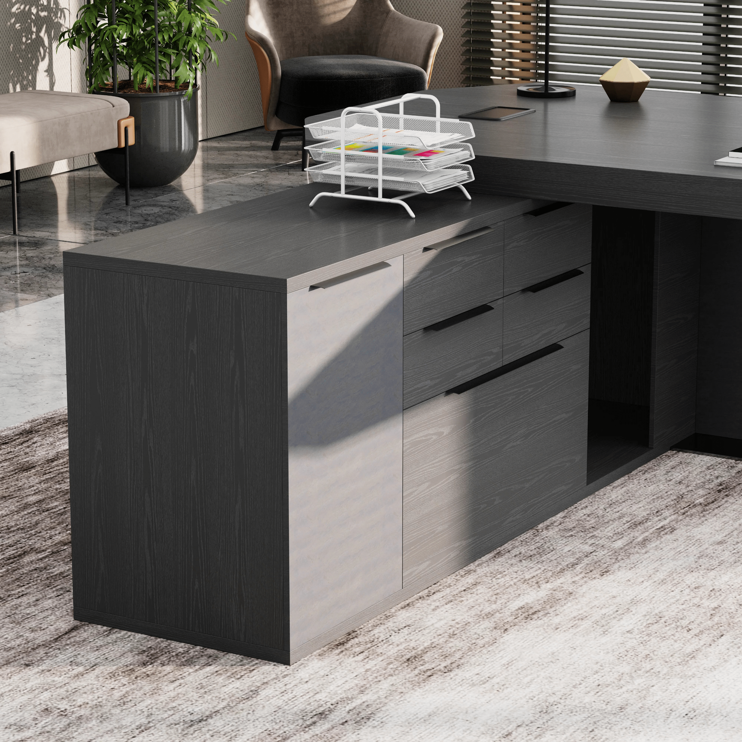 Khloe · Modern L-Shaped Executive Desk