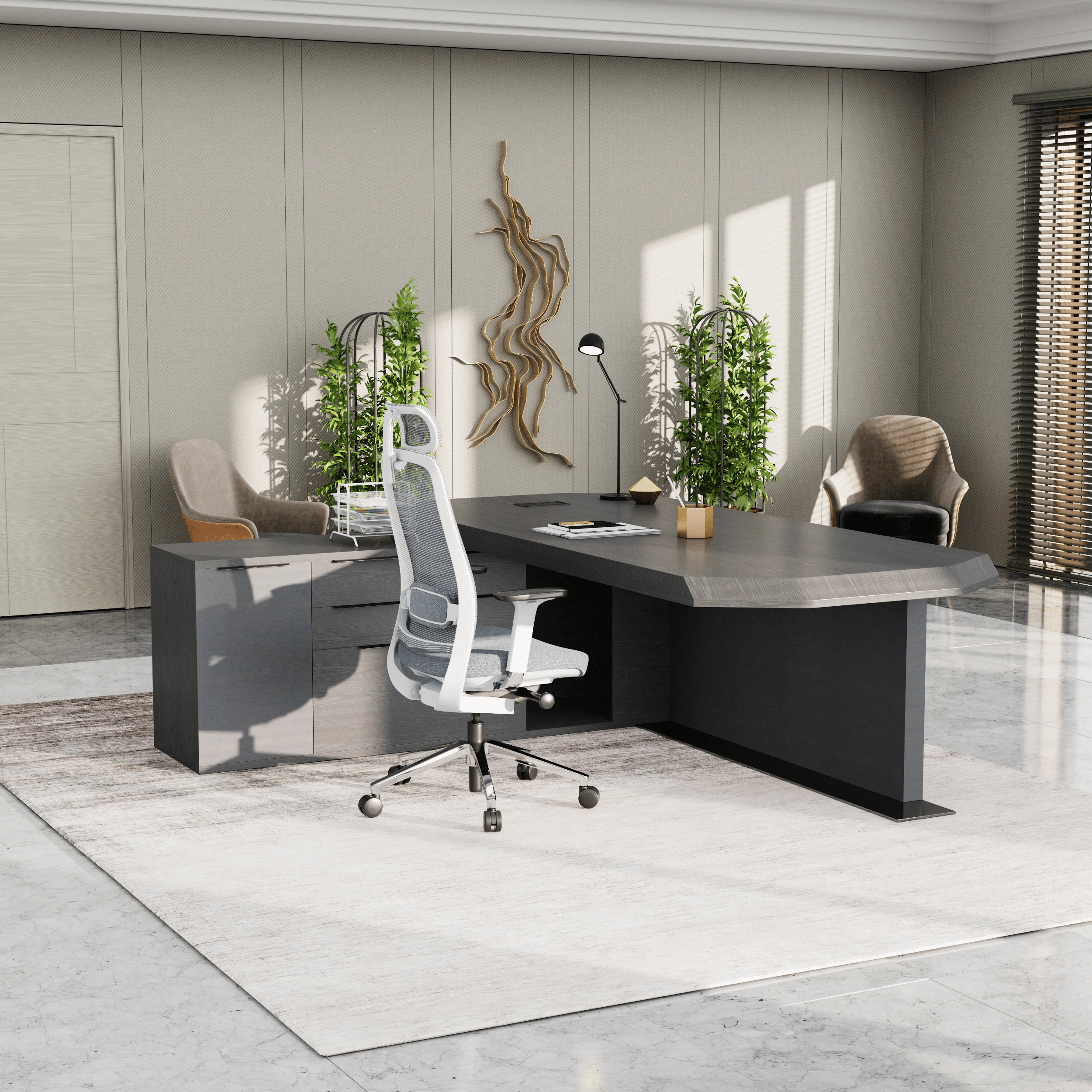 Khloe · Modern L-Shaped Executive Desk
