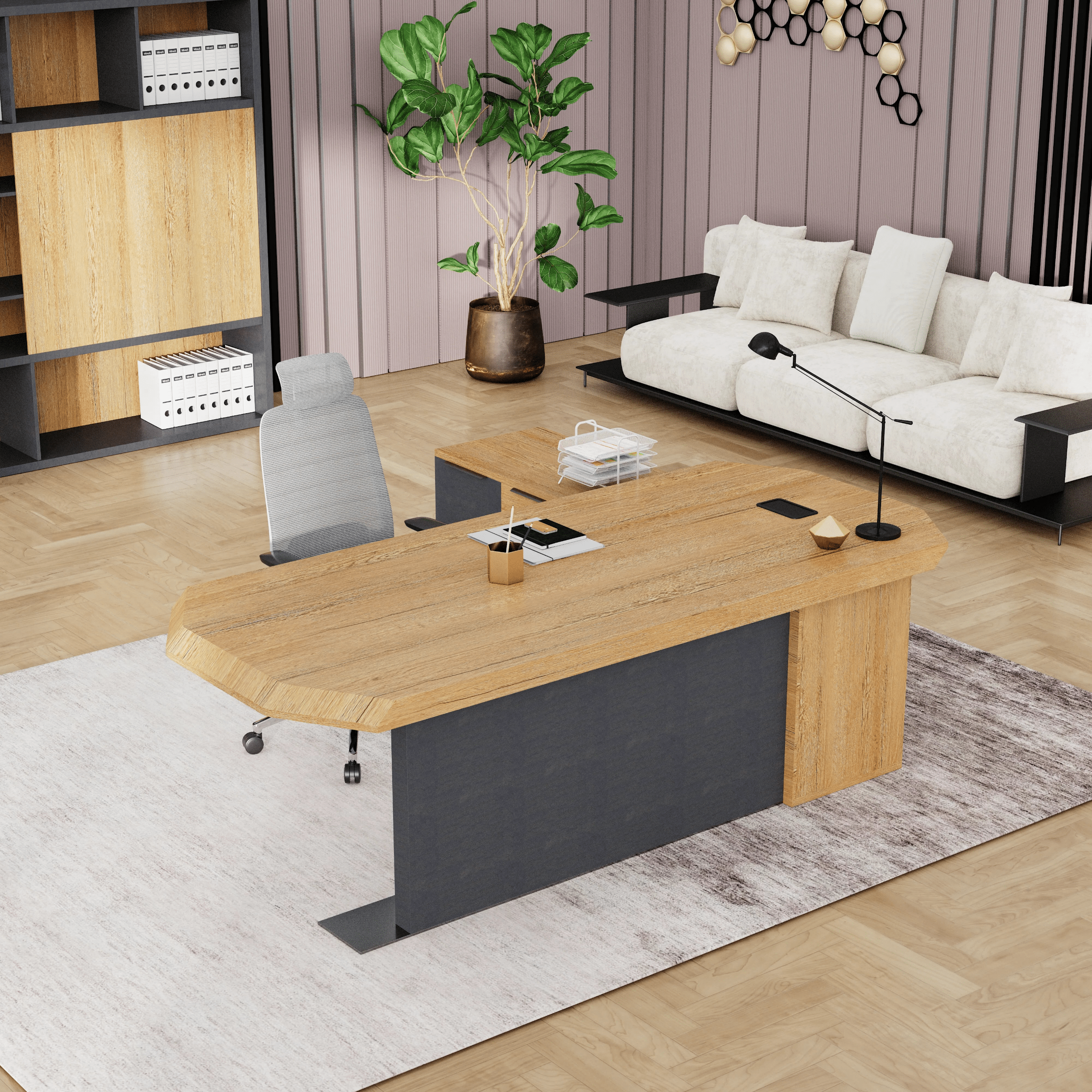Khloe · Modern L-Shaped Executive Desk