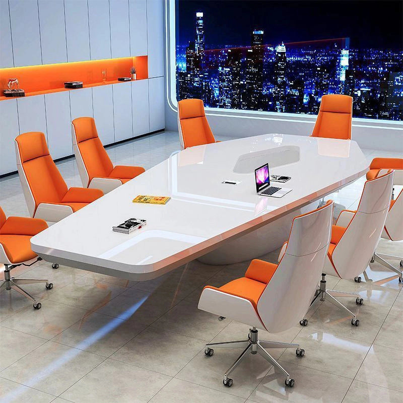 Lyra · Tapered Hexagonal Conference Table, White