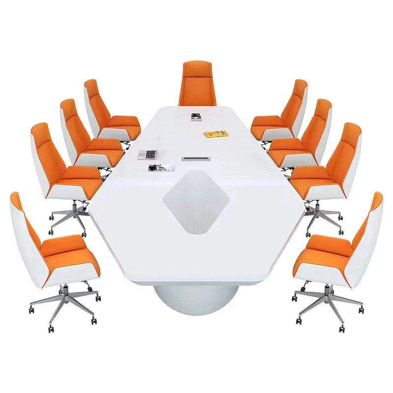 Lyra · Tapered Hexagonal Conference Table, White