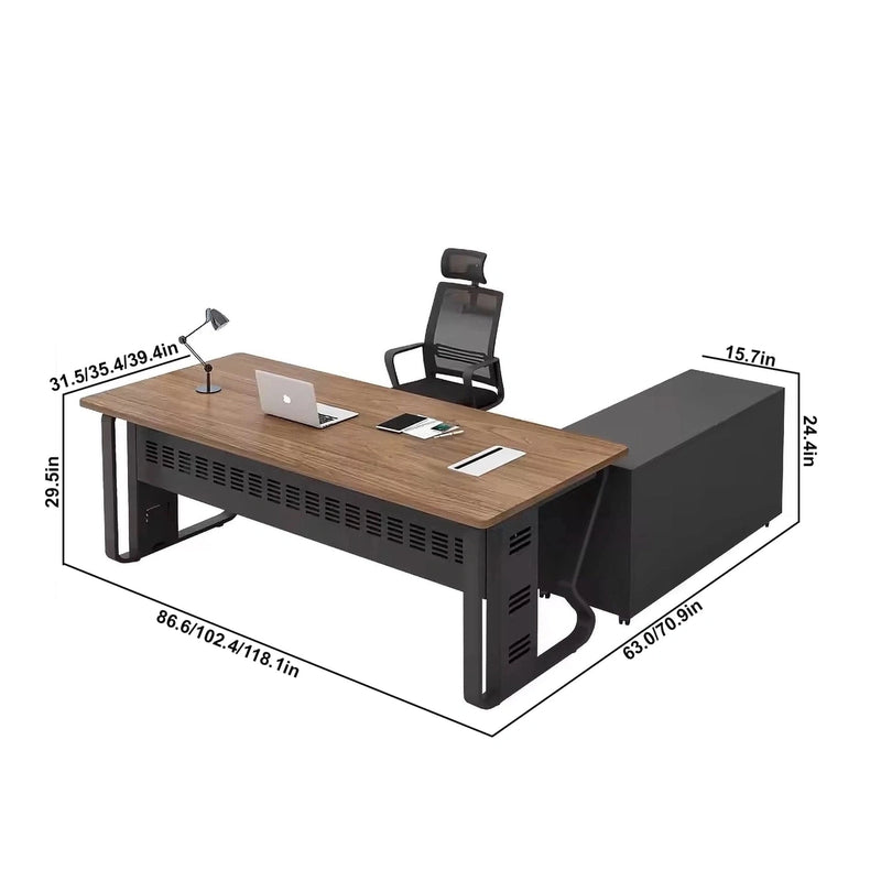 Lysander · Executive Desk w/ Mobile Storage