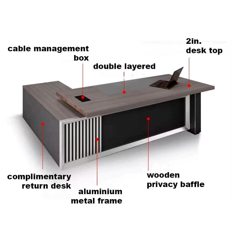 Meredith · Modern L-Shaped Executive Desk