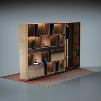 Michelangelo ยท 150โณ Office Shelves w/ Integrated Lighting