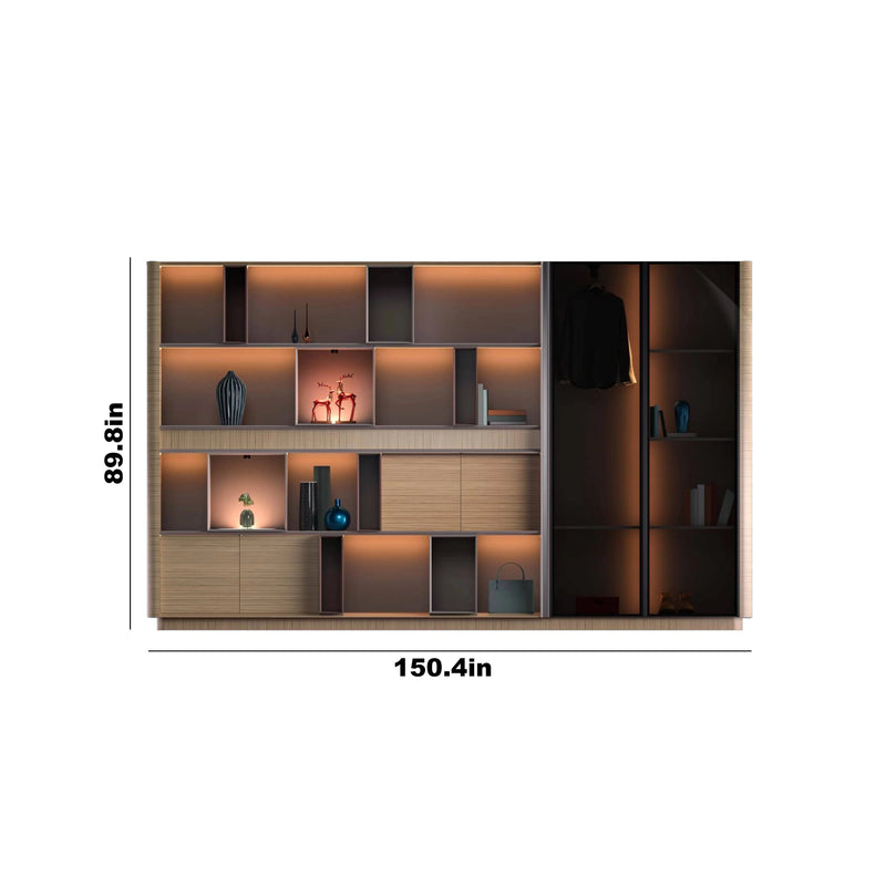 Michelangelo · 150″ Office Shelves w/ Integrated Lighting