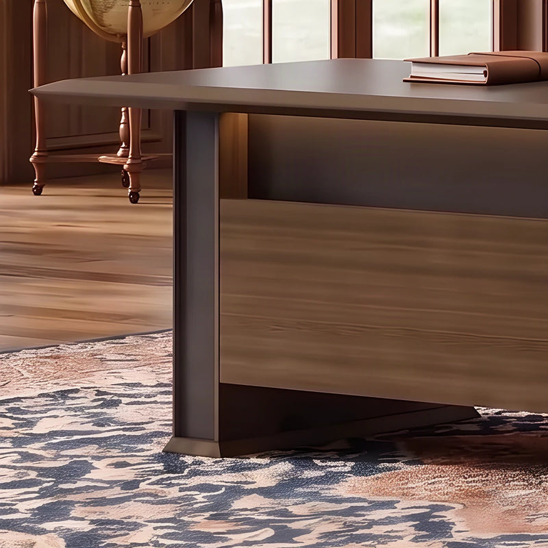 Milner floating top and dark metal leg, close view