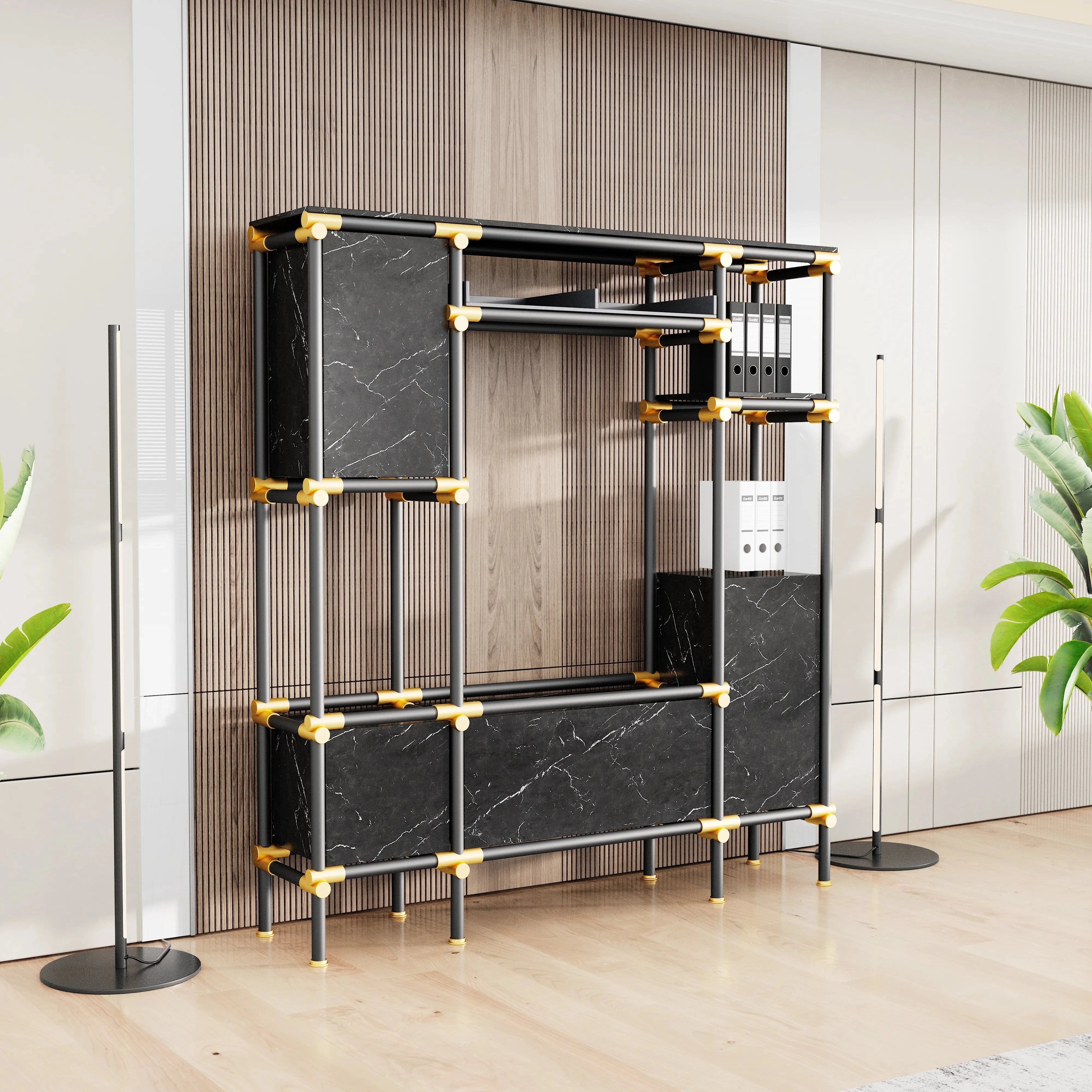 Nathaniel · 71″W Open Display Office Shelves & Storage