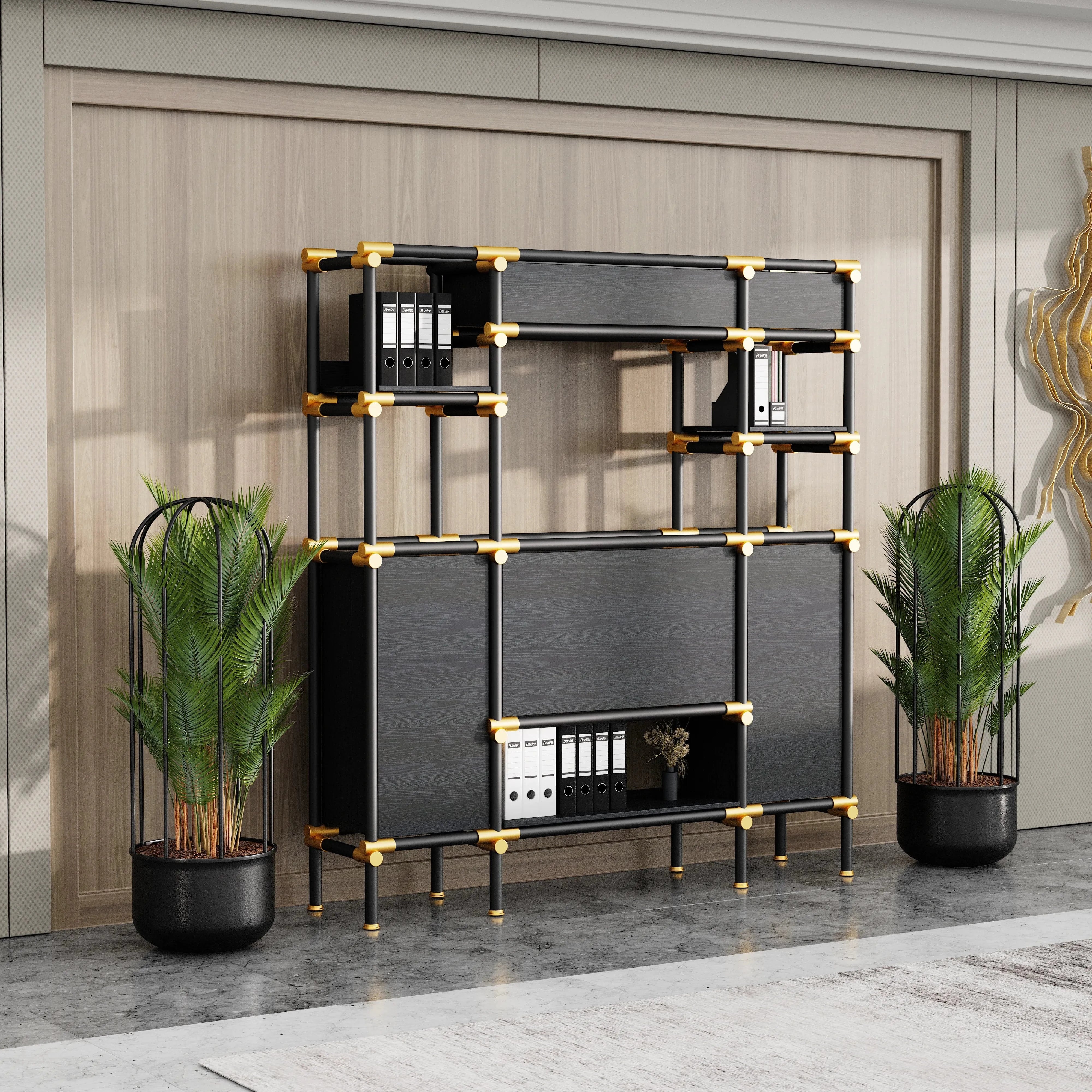 Nathaniel · 71″W Open Display Office Shelves & Storage