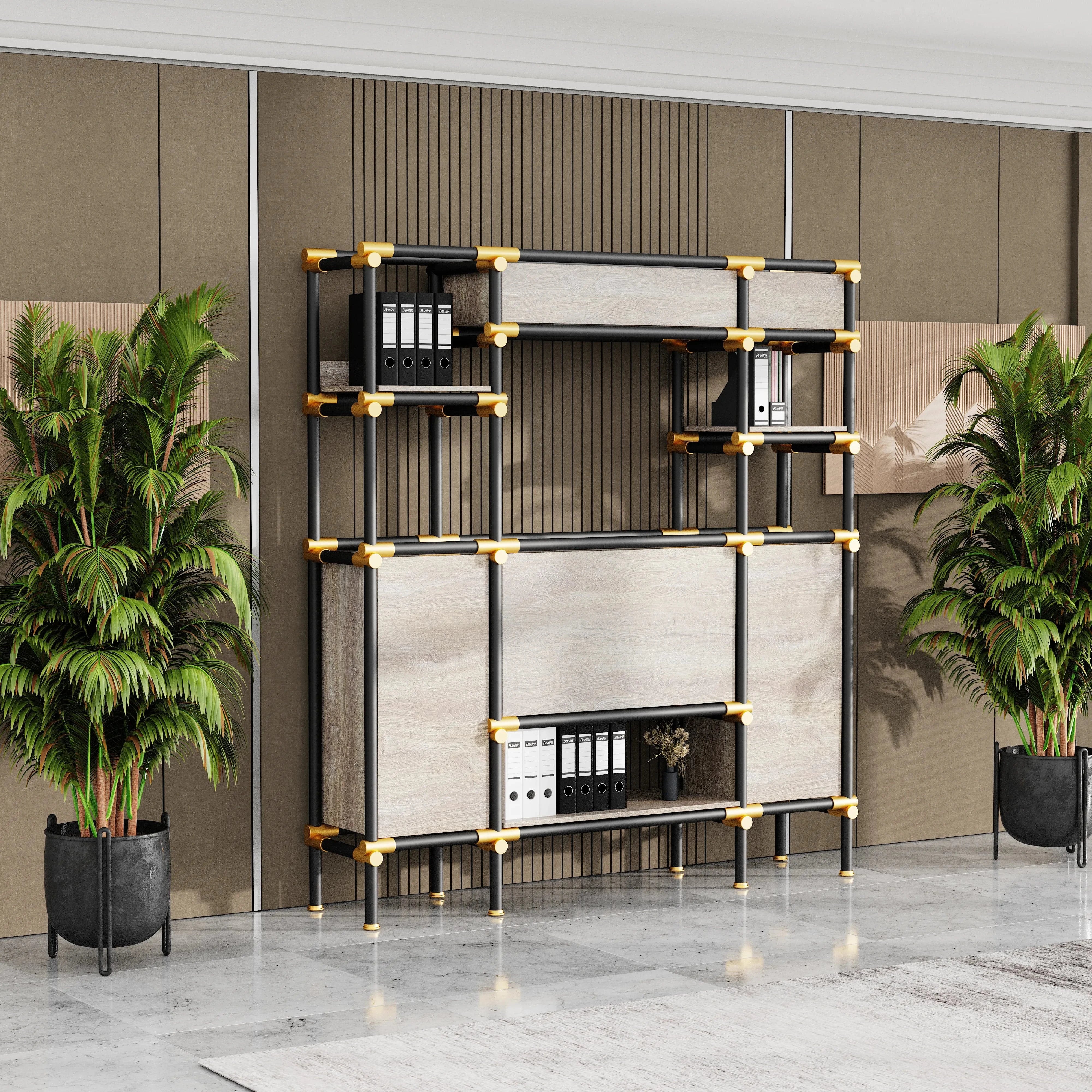 Nathaniel · 71″W Open Display Office Shelves & Storage
