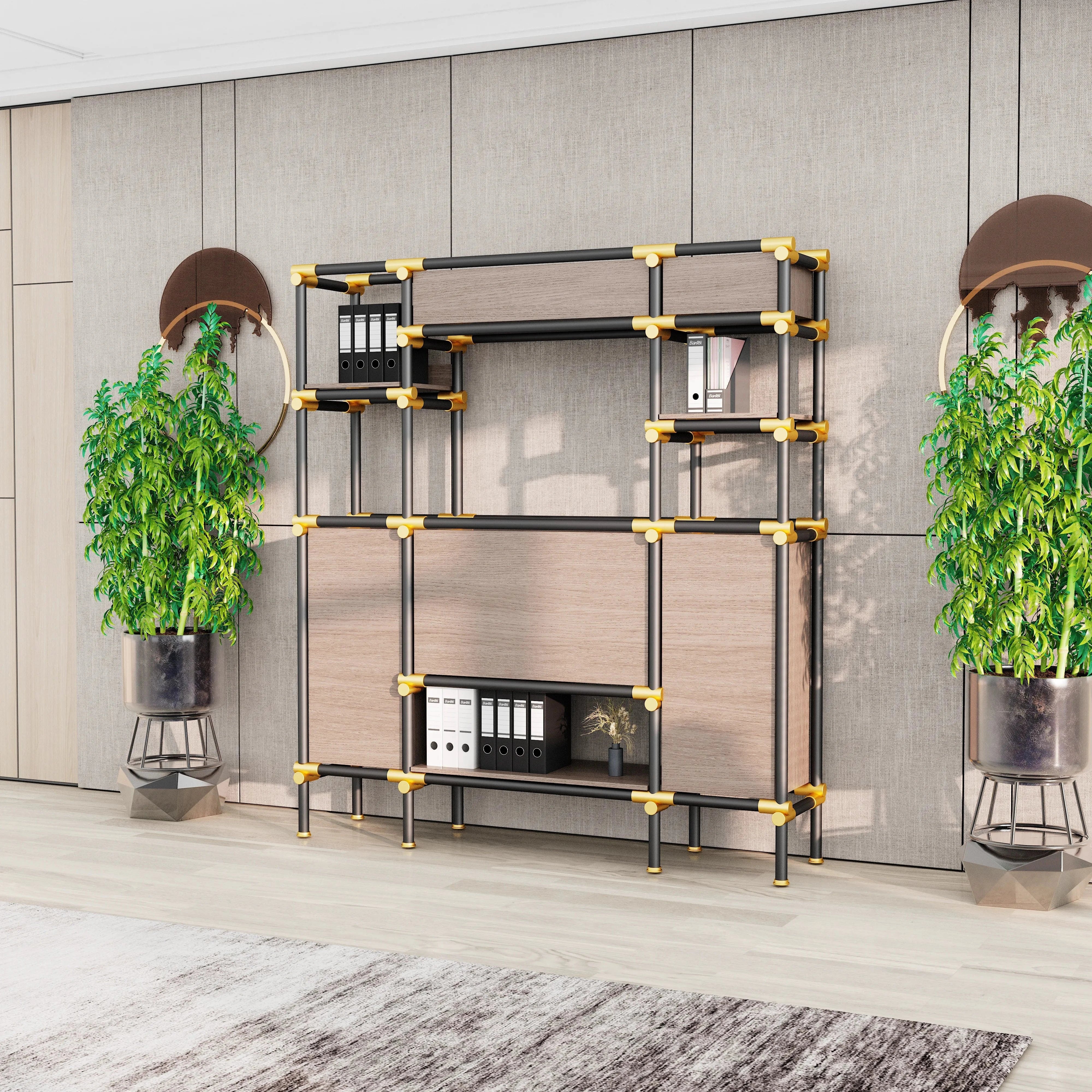 Nathaniel · 71″W Open Display Office Shelves & Storage