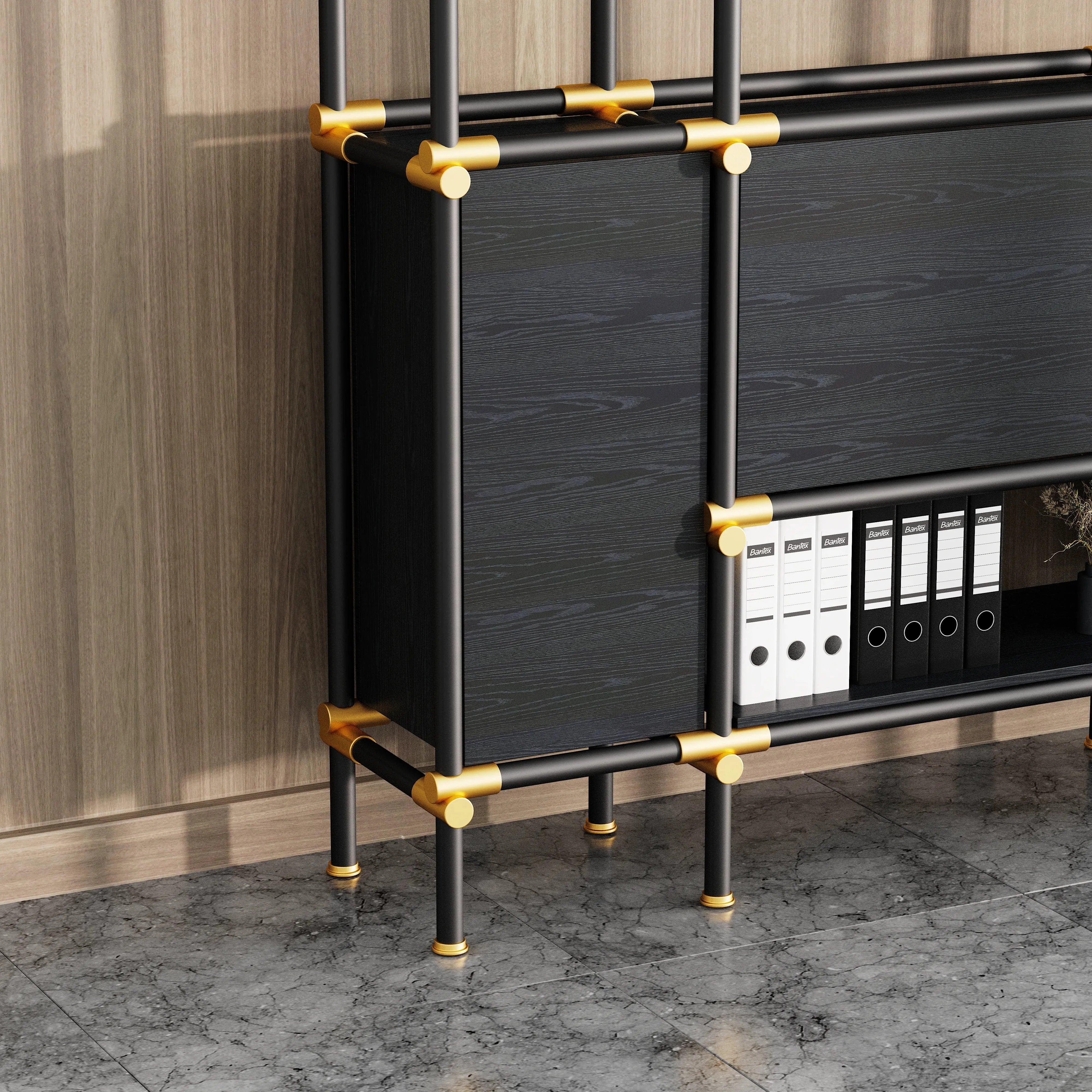 Nathaniel · 71″W Open Display Office Shelves & Storage