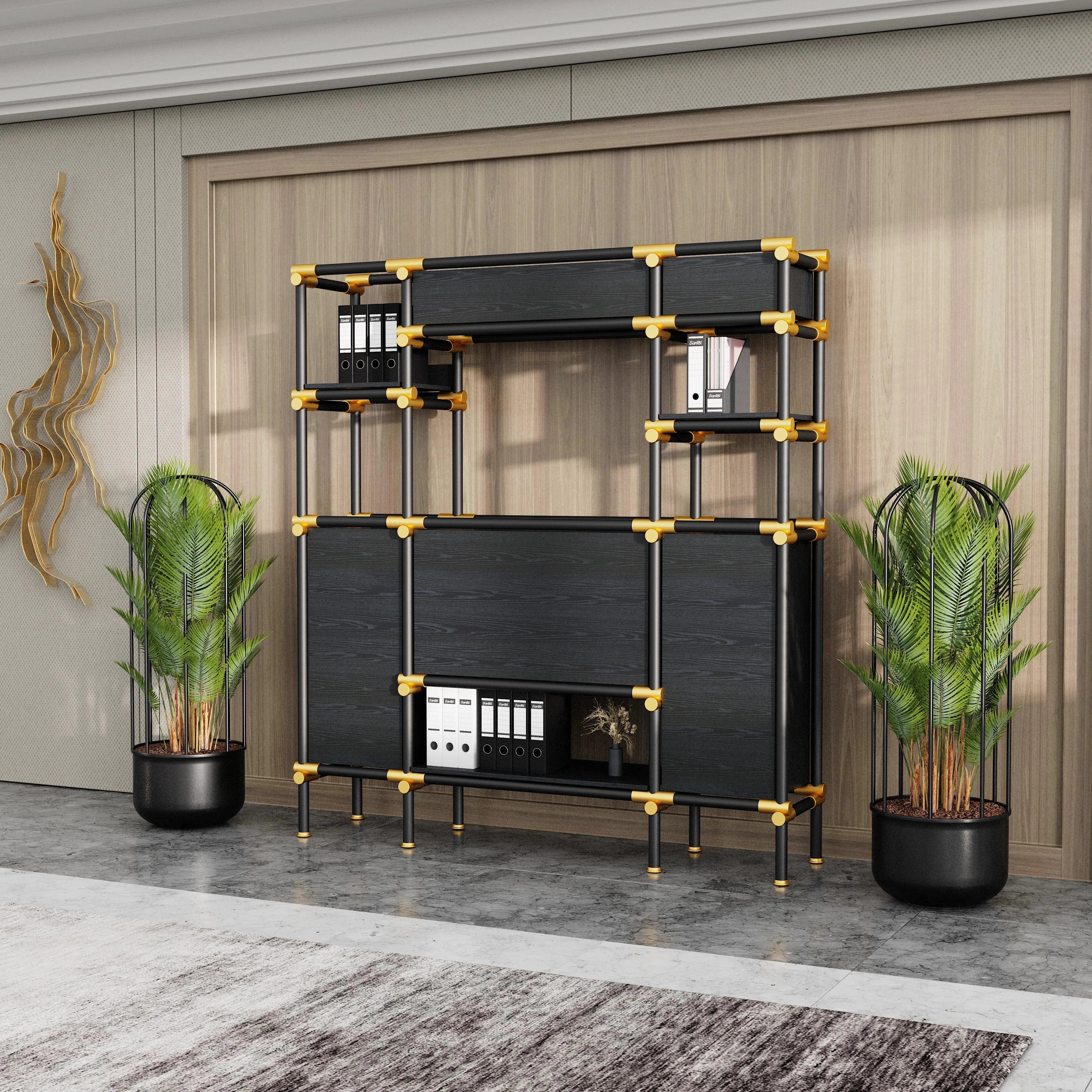 Nathaniel · 71″W Open Display Office Shelves & Storage