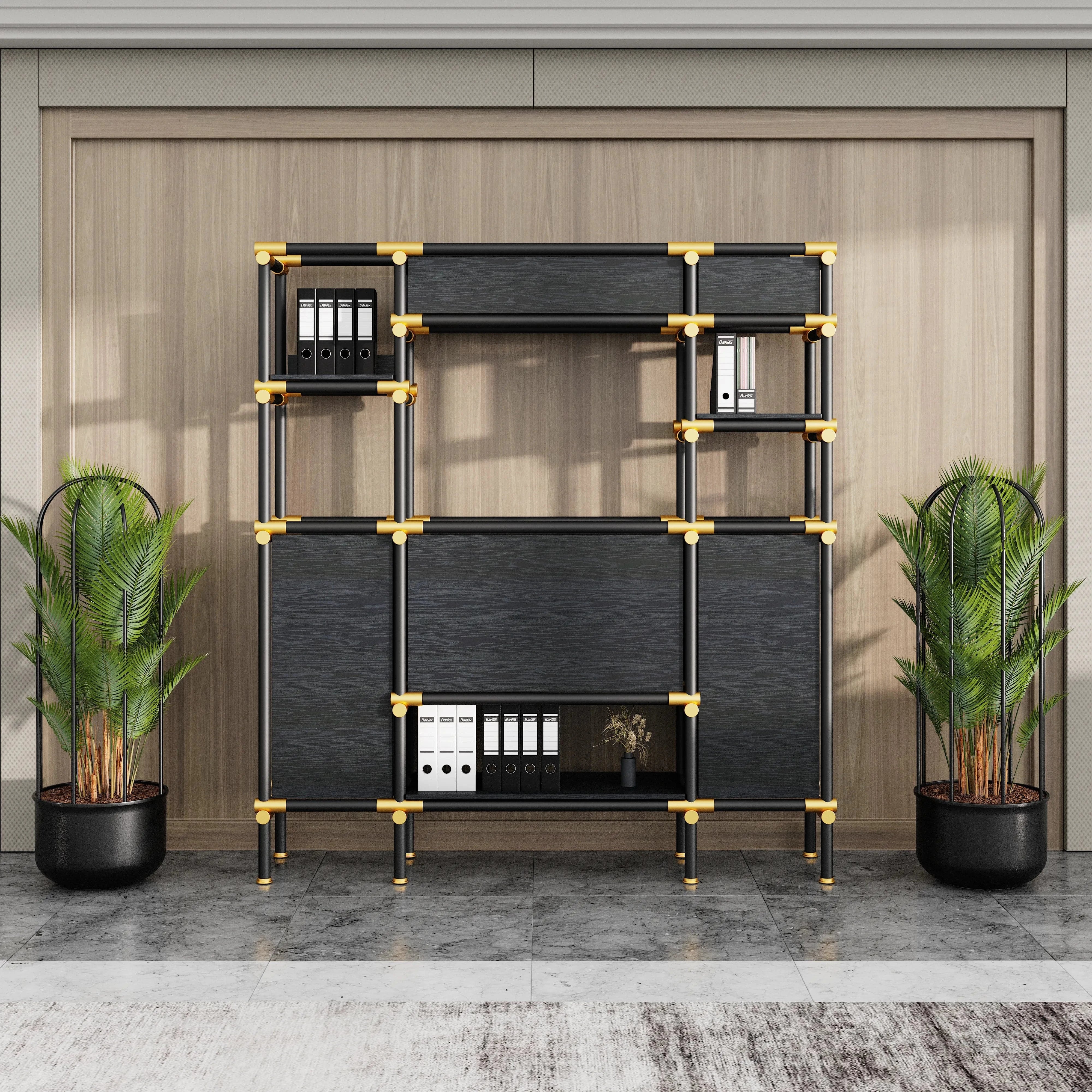 Nathaniel · 71″W Open Display Office Shelves & Storage