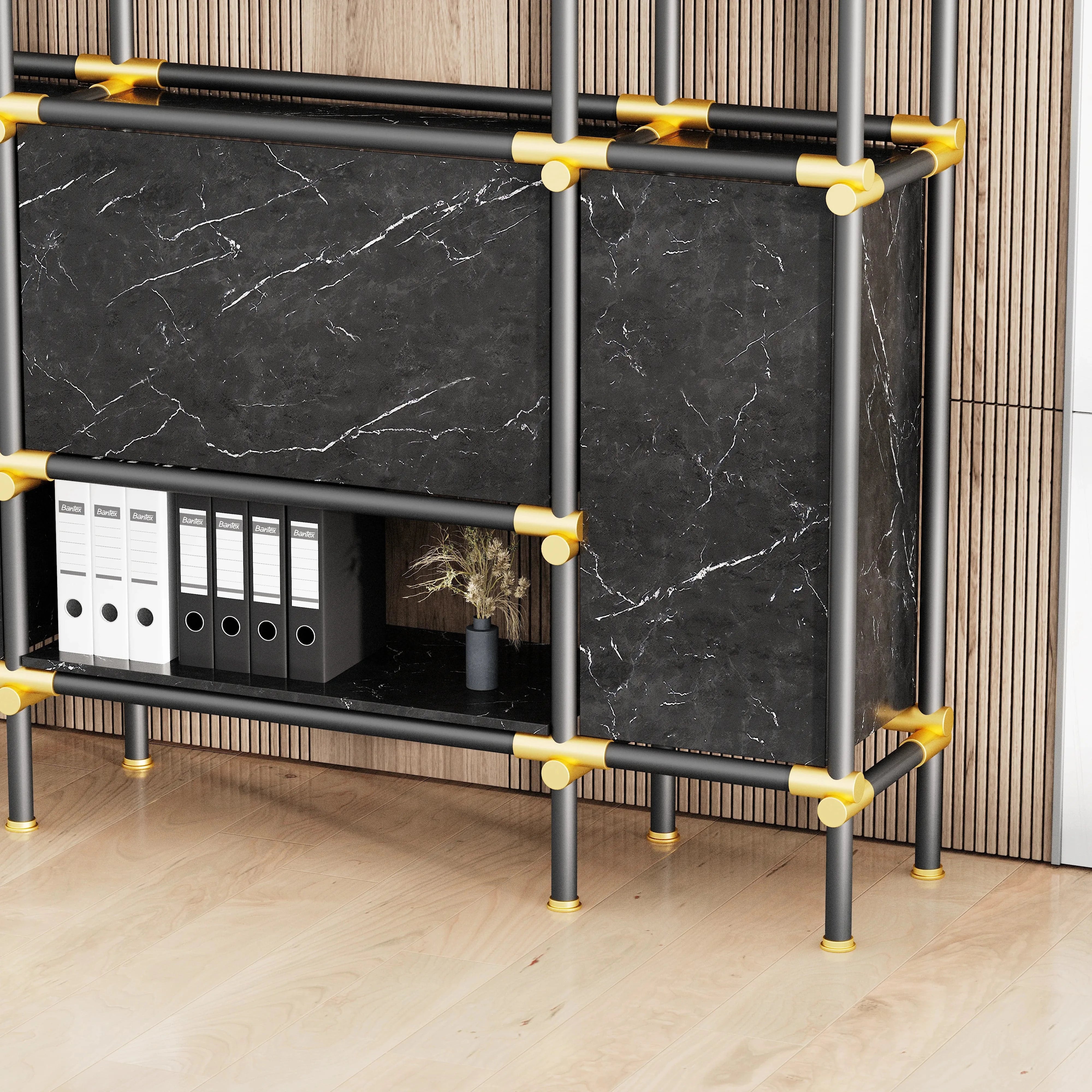 Nathaniel · 71″W Open Display Office Shelves & Storage