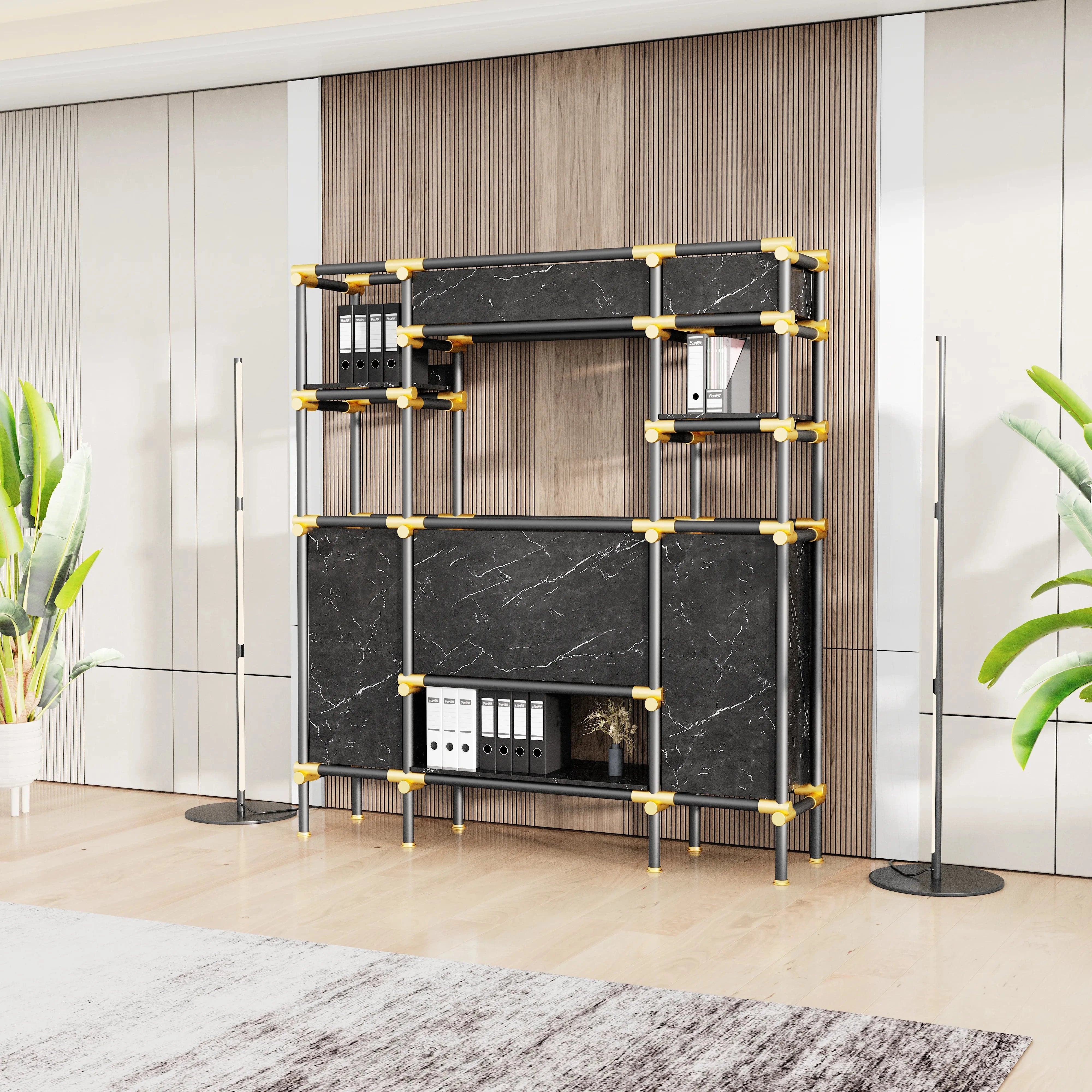 Nathaniel · 71″W Open Display Office Shelves & Storage