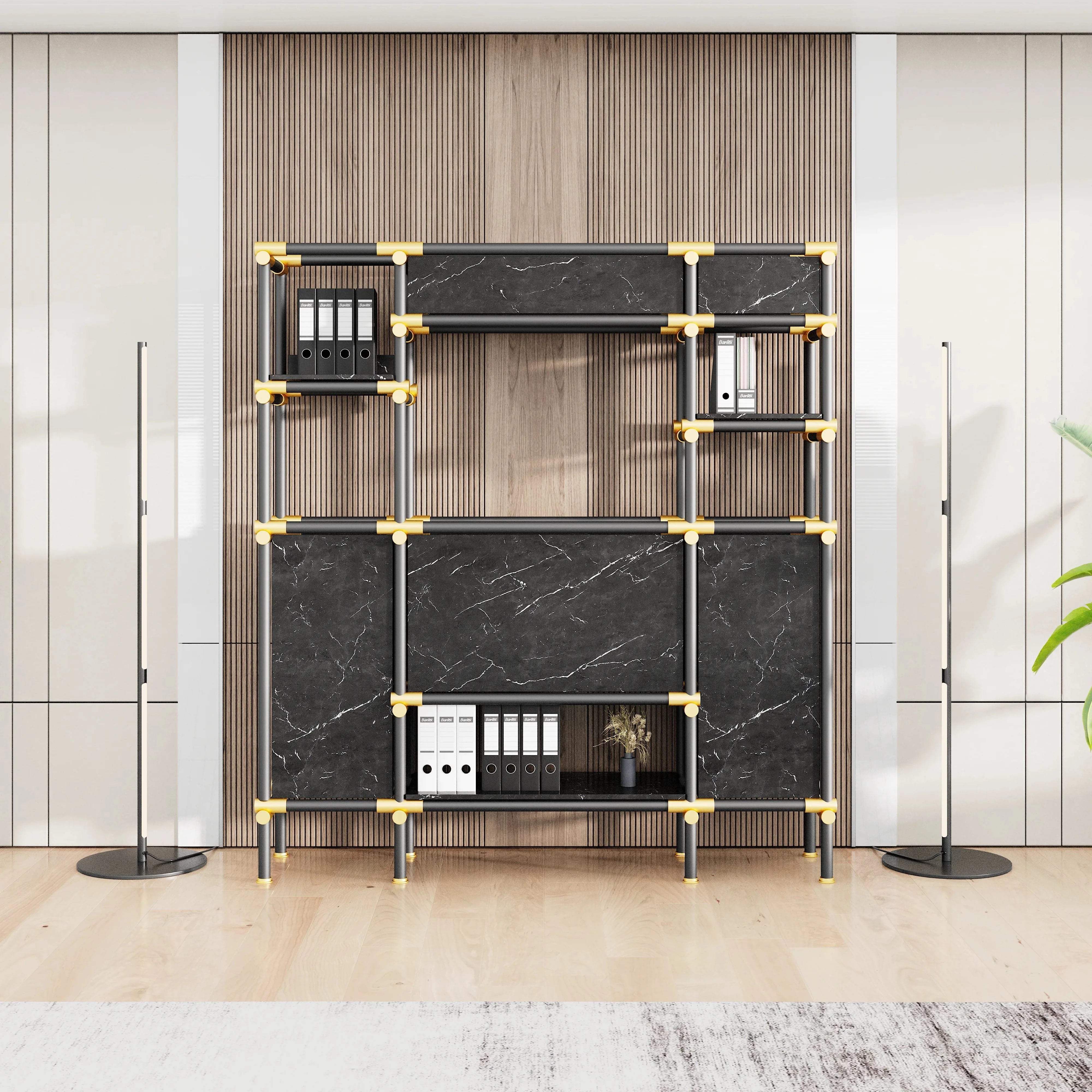 Nathaniel · 71″W Open Display Office Shelves & Storage