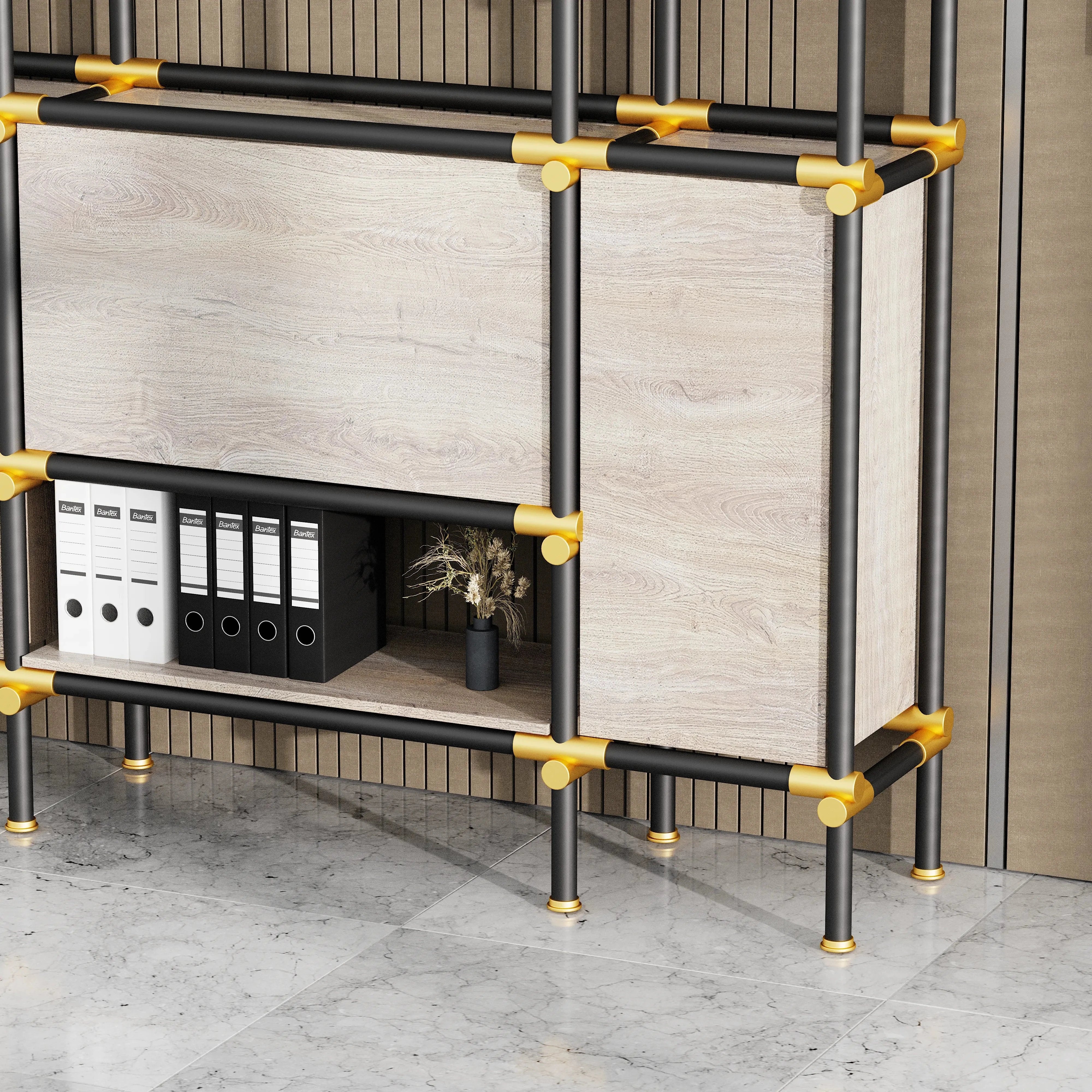 Nathaniel · 71″W Open Display Office Shelves & Storage